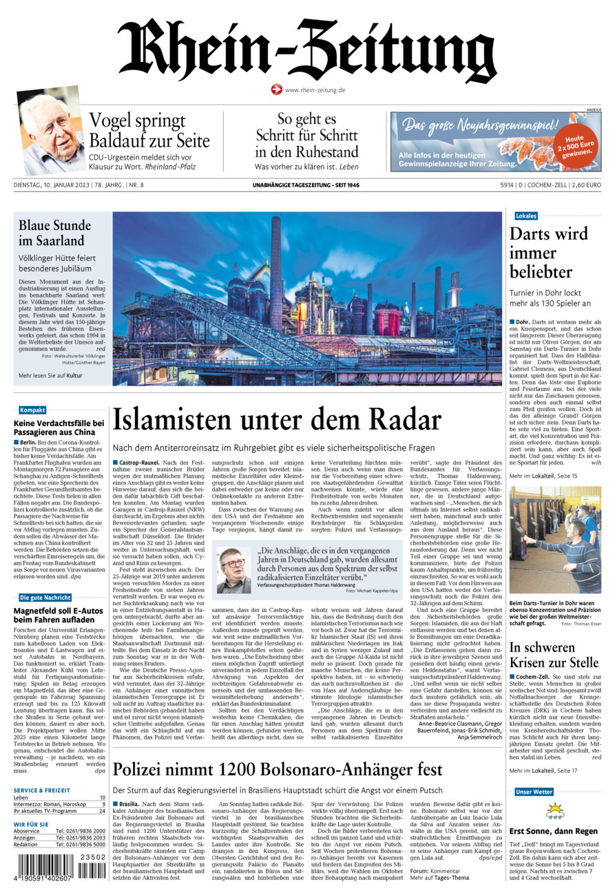 Rhein-Zeitung Kreis Cochem-Zell vom Dienstag, 10.01.2023