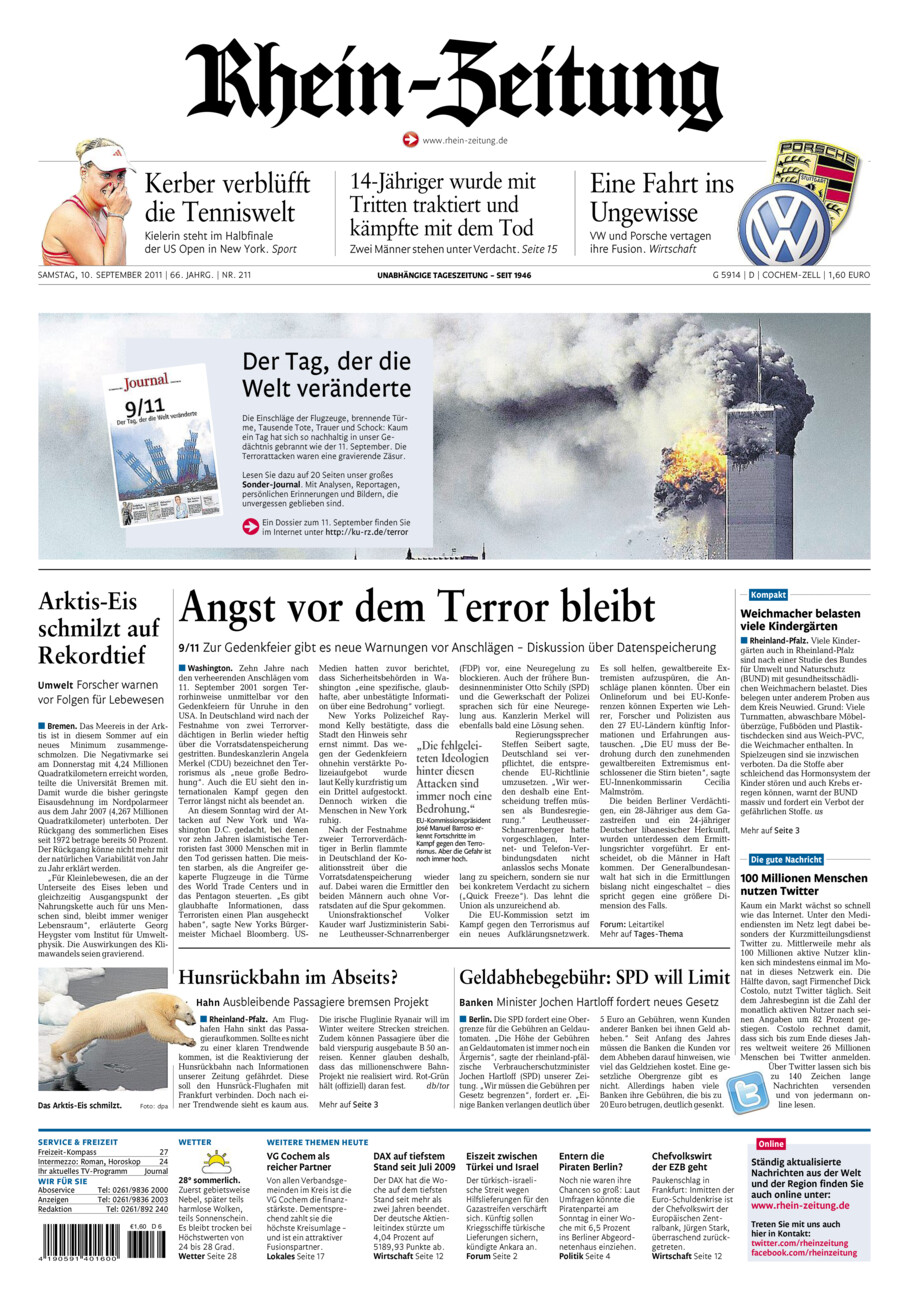 Rhein-Zeitung Kreis Cochem-Zell vom Samstag, 10.09.2011