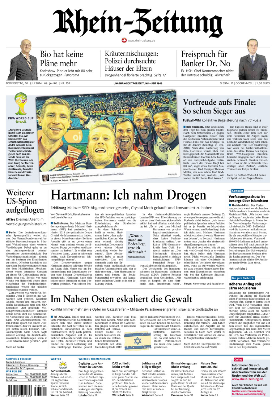 Rhein-Zeitung Kreis Cochem-Zell vom Donnerstag, 10.07.2014