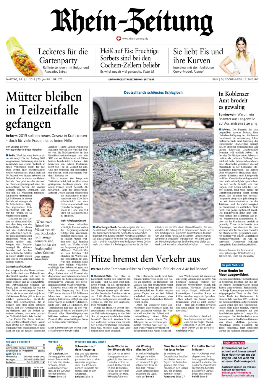 Rhein-Zeitung Kreis Cochem-Zell vom Samstag, 28.07.2018