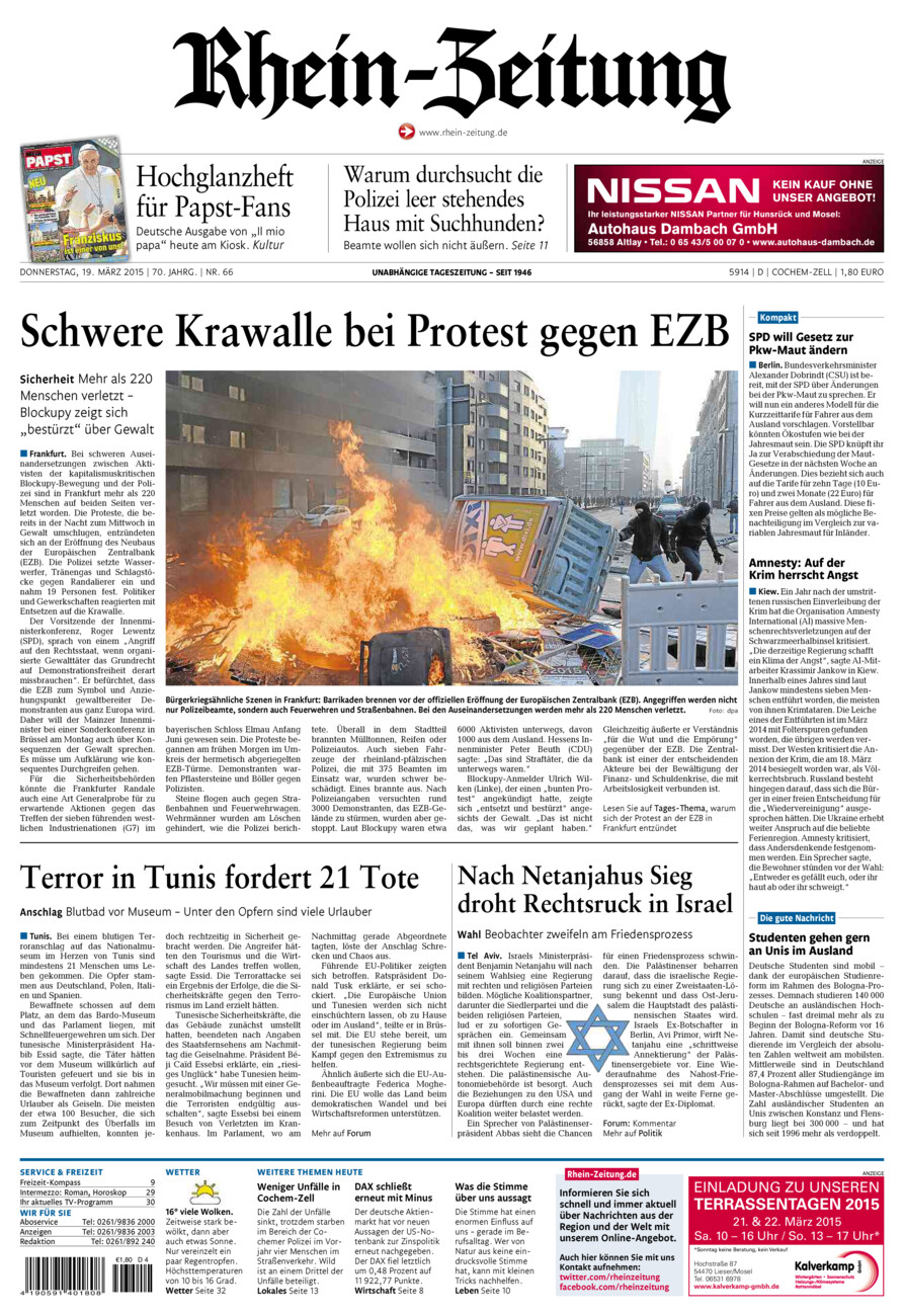 Rhein-Zeitung Kreis Cochem-Zell vom Donnerstag, 19.03.2015