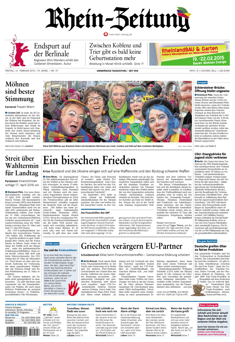 Rhein-Zeitung Kreis Cochem-Zell vom Freitag, 13.02.2015