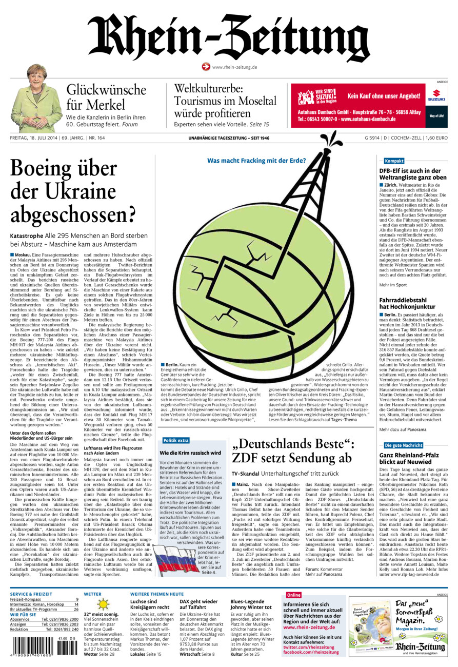 Rhein-Zeitung Kreis Cochem-Zell vom Freitag, 18.07.2014