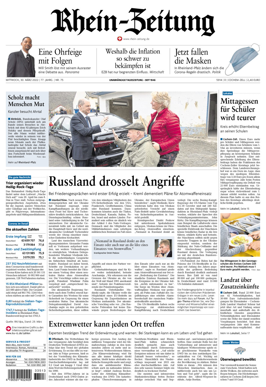 Rhein-Zeitung Kreis Cochem-Zell vom Mittwoch, 30.03.2022
