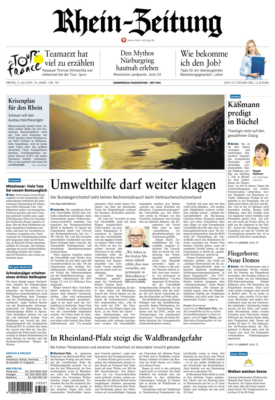 Rhein-Zeitung Kreis Cochem-Zell vom Freitag, 05.07.2019