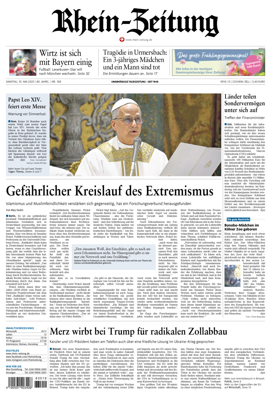 Rhein-Zeitung Kreis Cochem-Zell vom Samstag, 10.05.2025