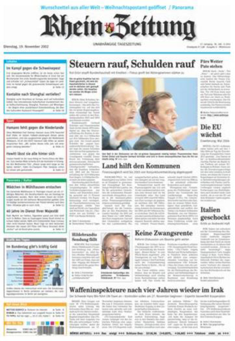 Rhein-Zeitung Kreis Cochem-Zell vom Dienstag, 19.11.2002