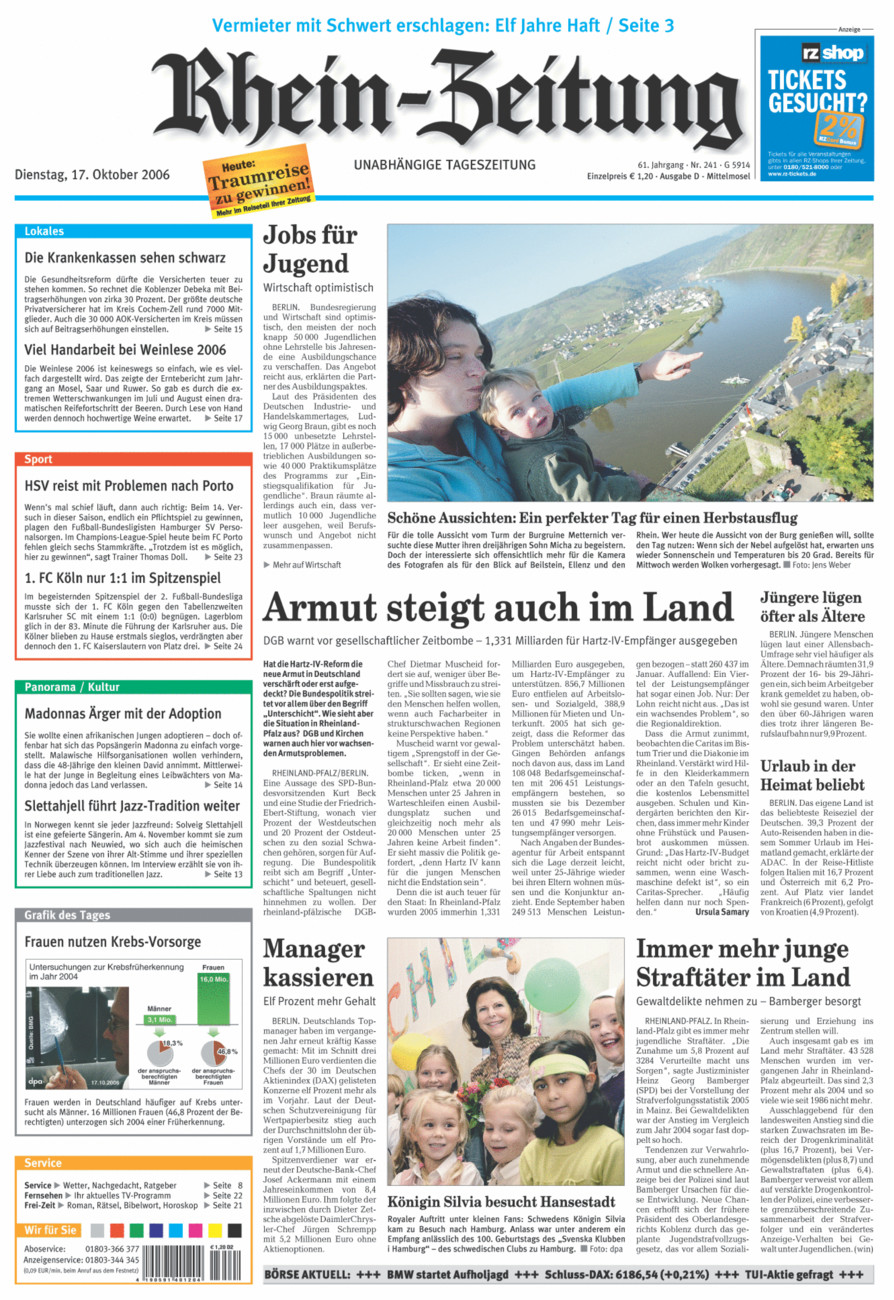 Rhein-Zeitung Kreis Cochem-Zell vom Dienstag, 17.10.2006