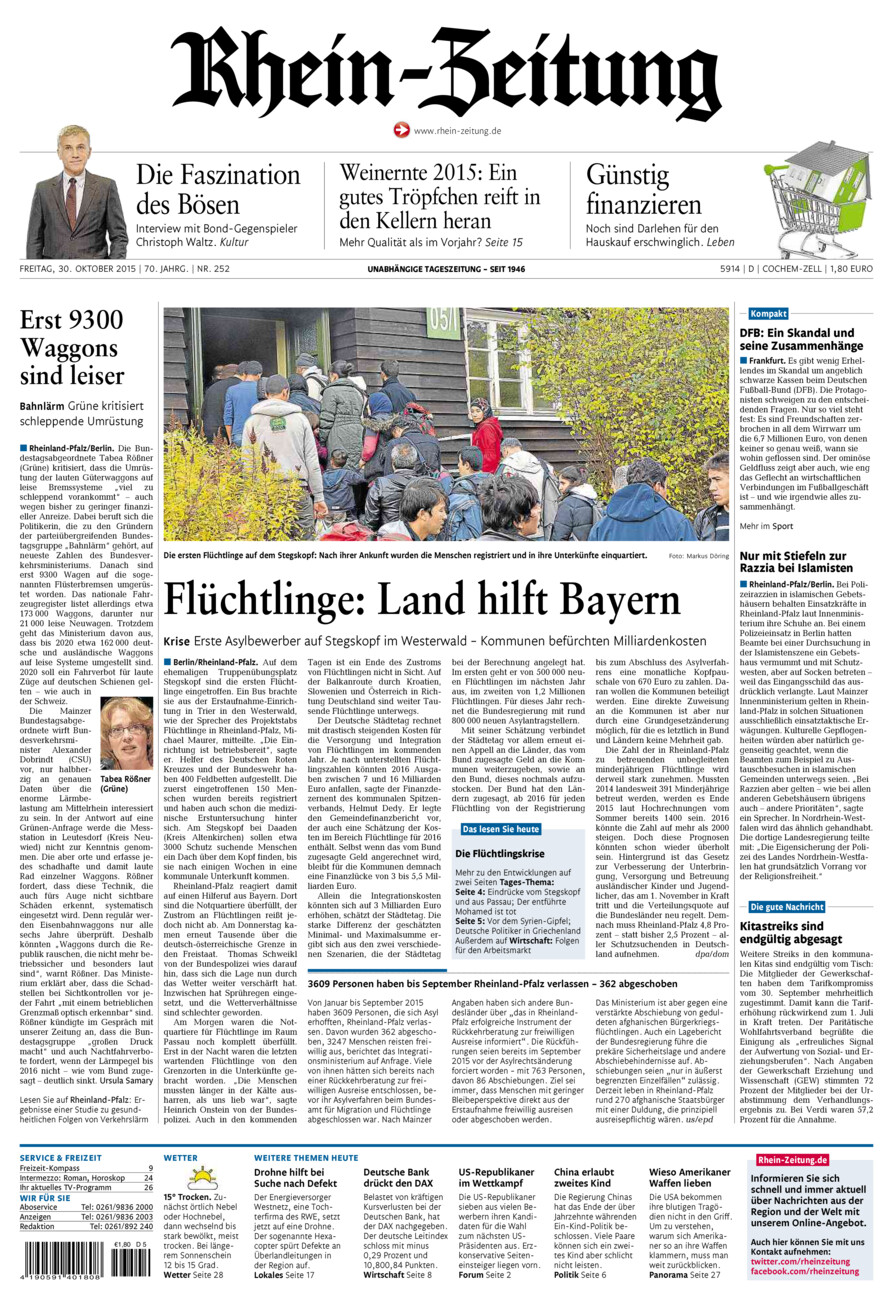 Rhein-Zeitung Kreis Cochem-Zell vom Freitag, 30.10.2015