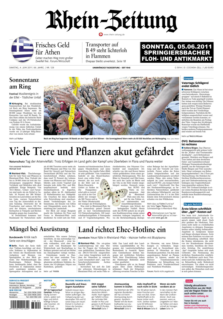 Rhein-Zeitung Kreis Cochem-Zell vom Samstag, 04.06.2011