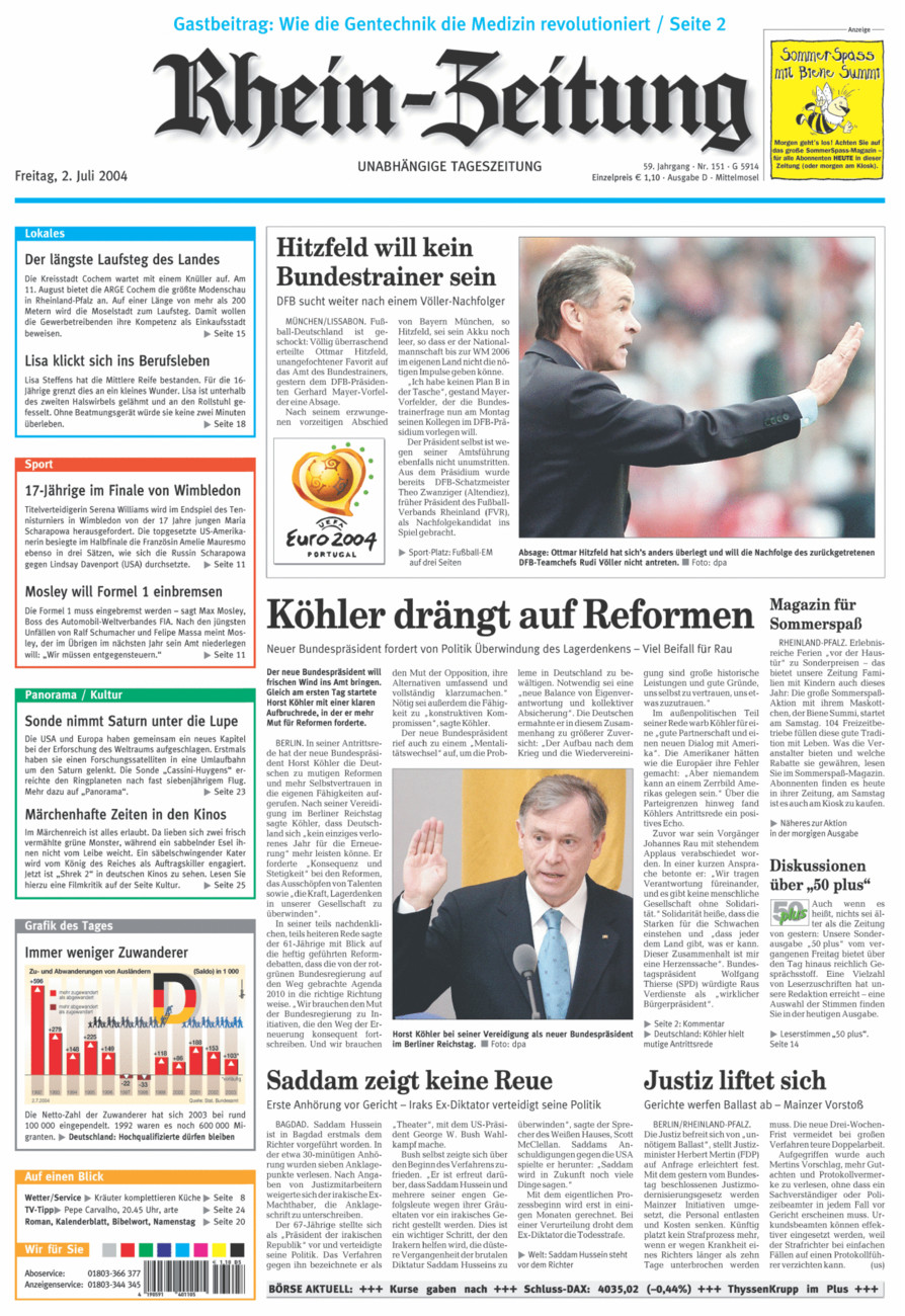 Rhein-Zeitung Kreis Cochem-Zell vom Freitag, 02.07.2004