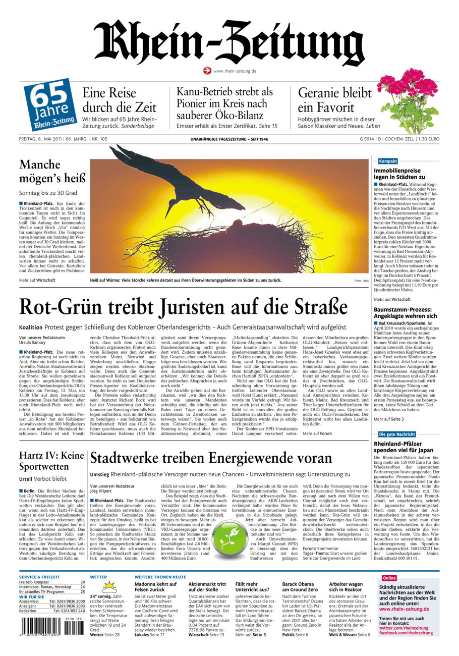 Rhein-Zeitung Kreis Cochem-Zell vom Freitag, 06.05.2011