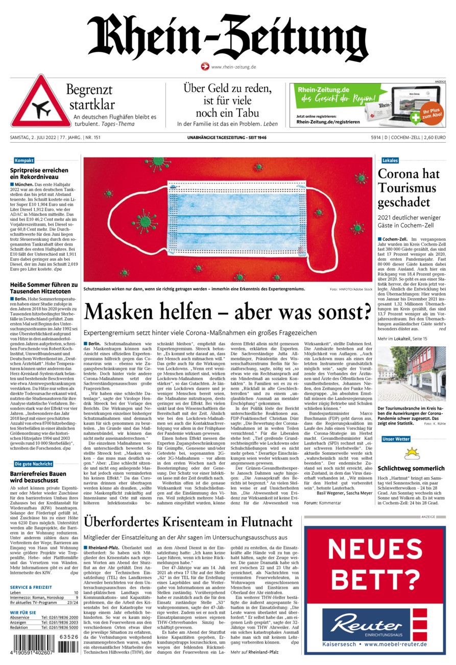 Rhein-Zeitung Kreis Cochem-Zell vom Samstag, 02.07.2022