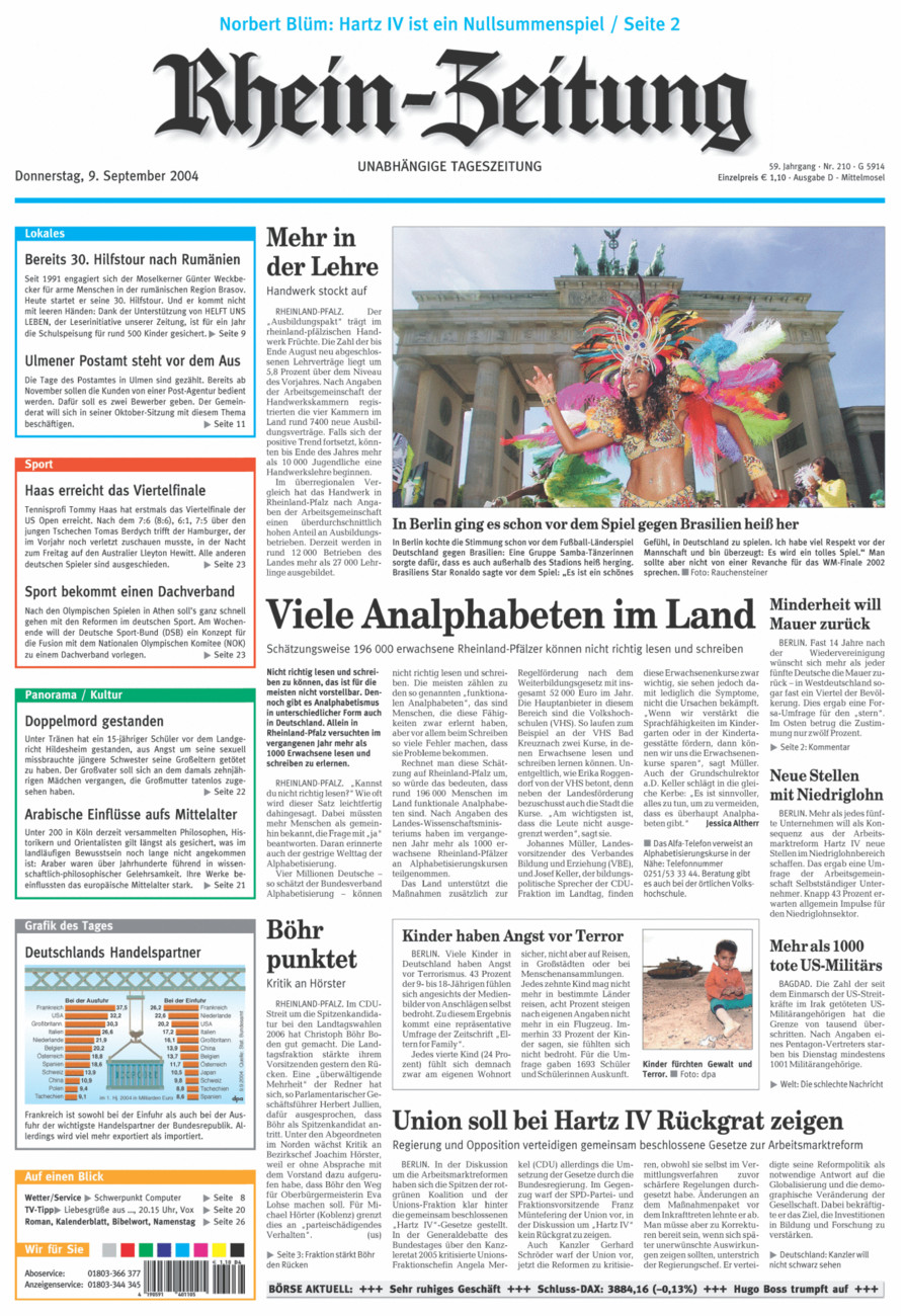Rhein-Zeitung Kreis Cochem-Zell vom Donnerstag, 09.09.2004