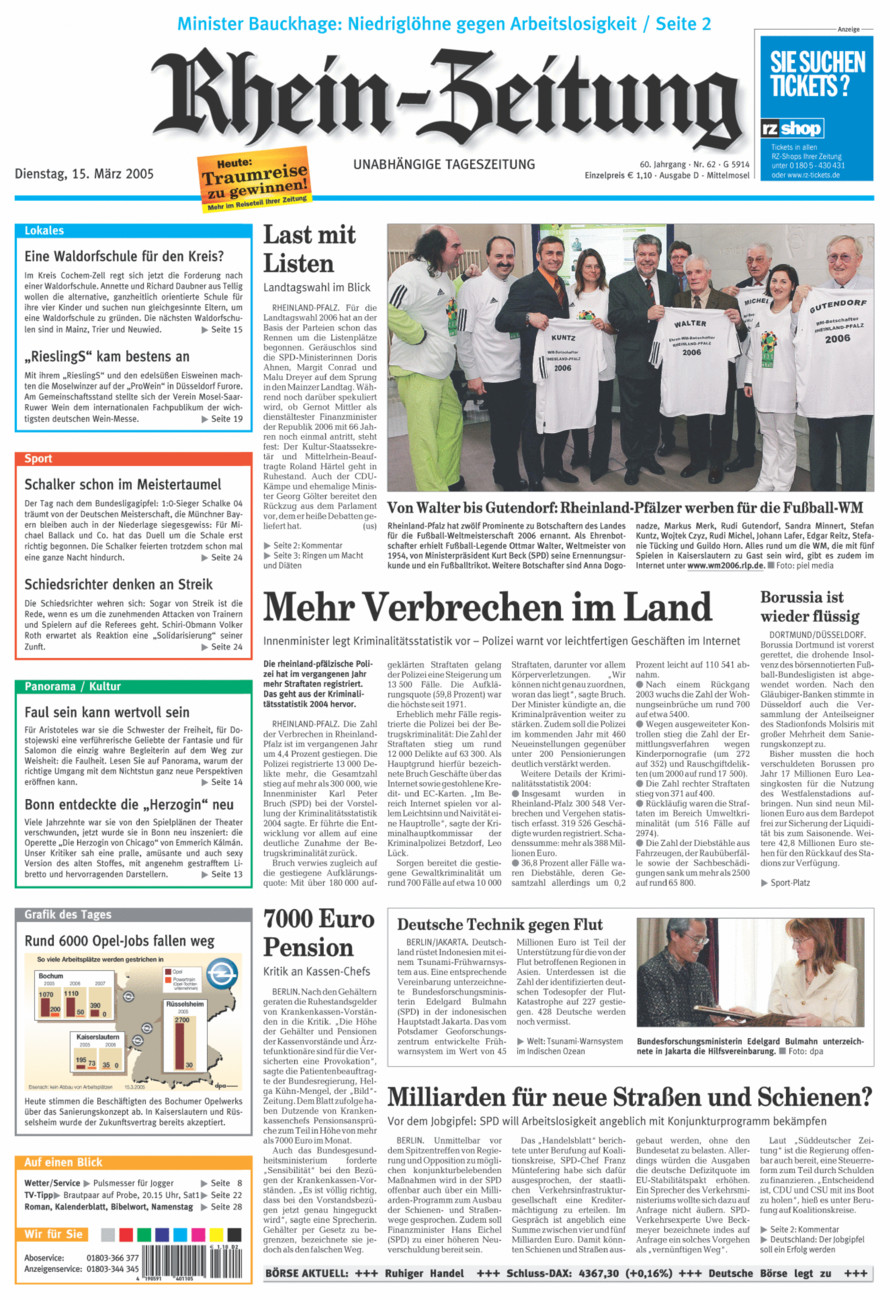 Rhein-Zeitung Kreis Cochem-Zell vom Dienstag, 15.03.2005