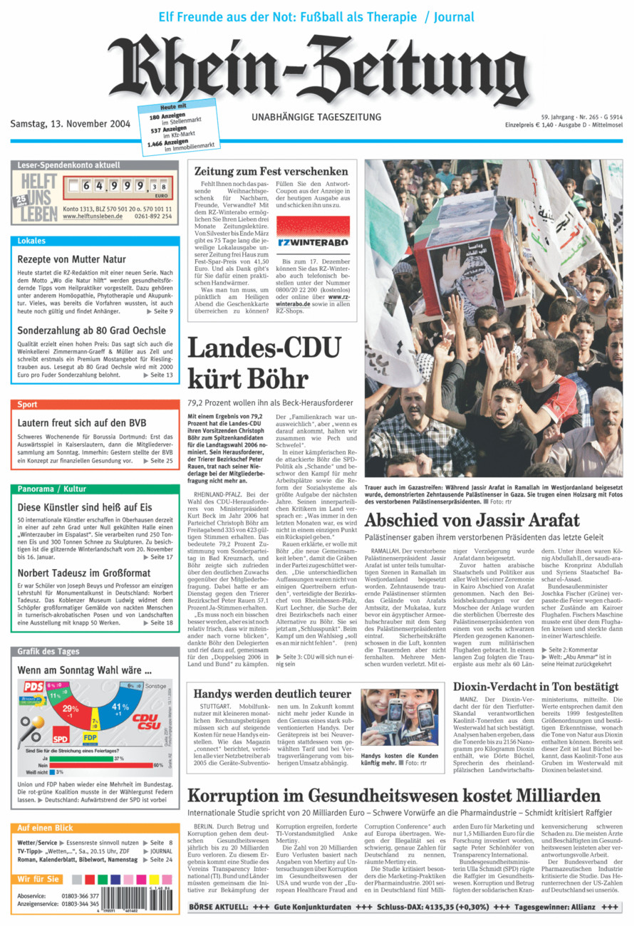 Rhein-Zeitung Kreis Cochem-Zell vom Samstag, 13.11.2004