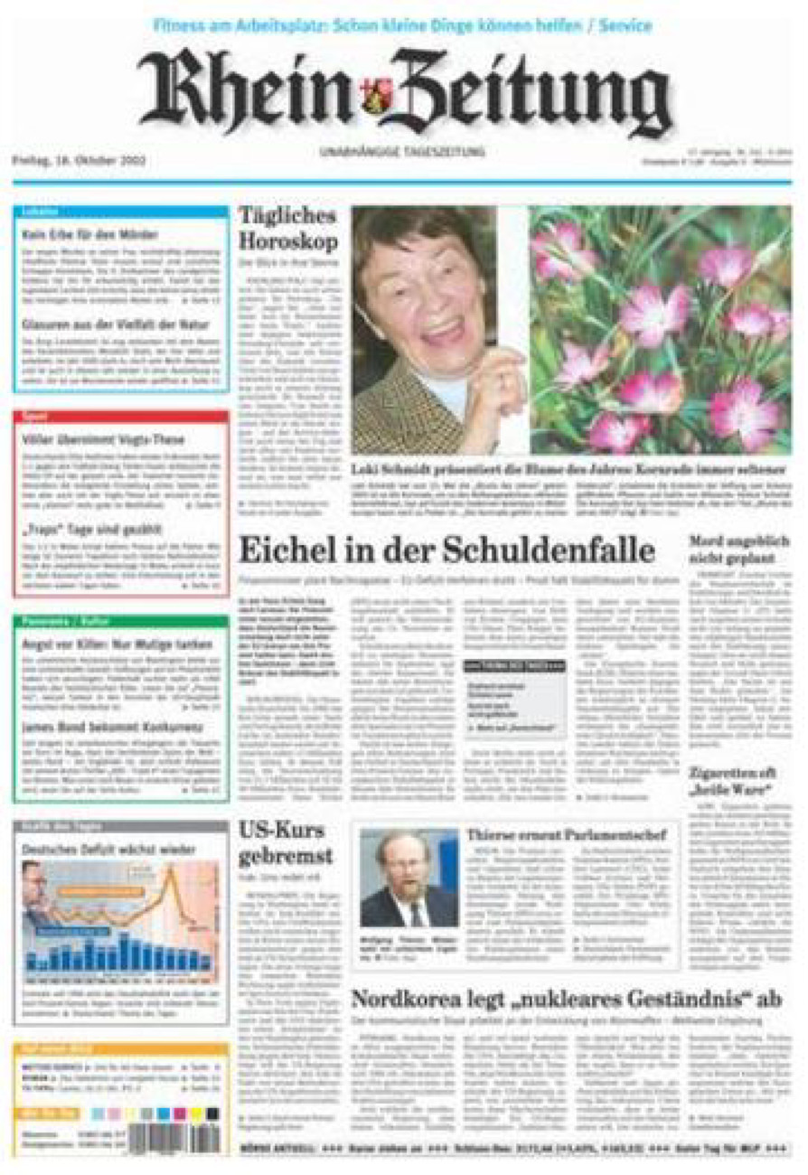 Rhein-Zeitung Kreis Cochem-Zell vom Freitag, 18.10.2002
