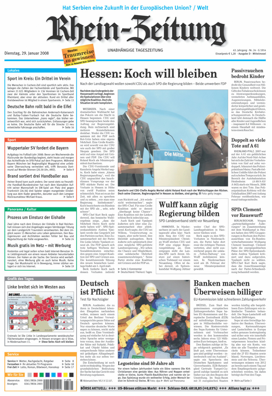 Rhein-Zeitung Kreis Cochem-Zell vom Dienstag, 29.01.2008