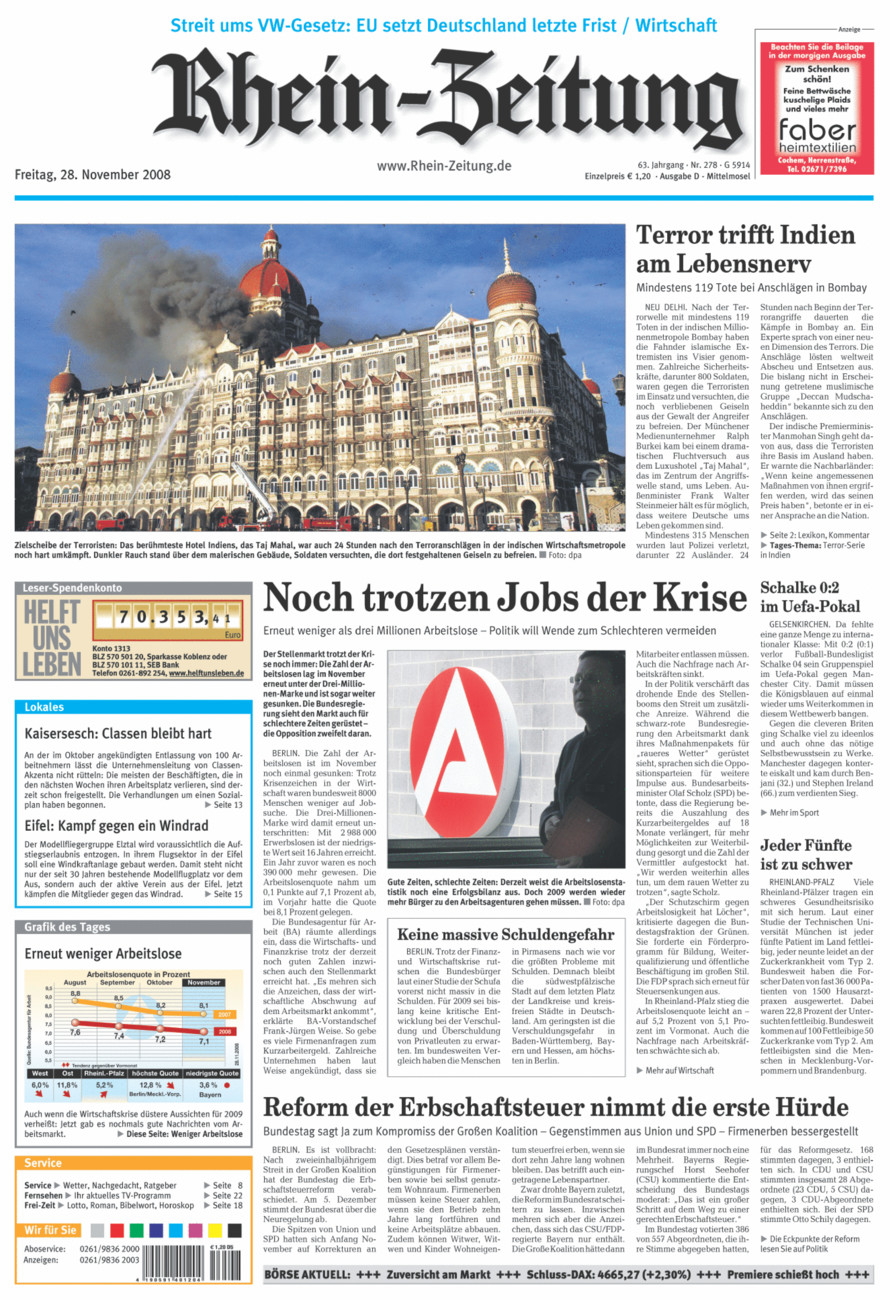 Rhein-Zeitung Kreis Cochem-Zell vom Freitag, 28.11.2008