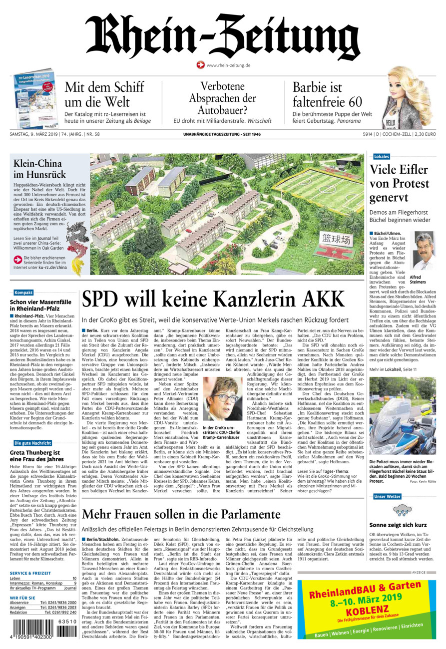 Rhein-Zeitung Kreis Cochem-Zell vom Samstag, 09.03.2019
