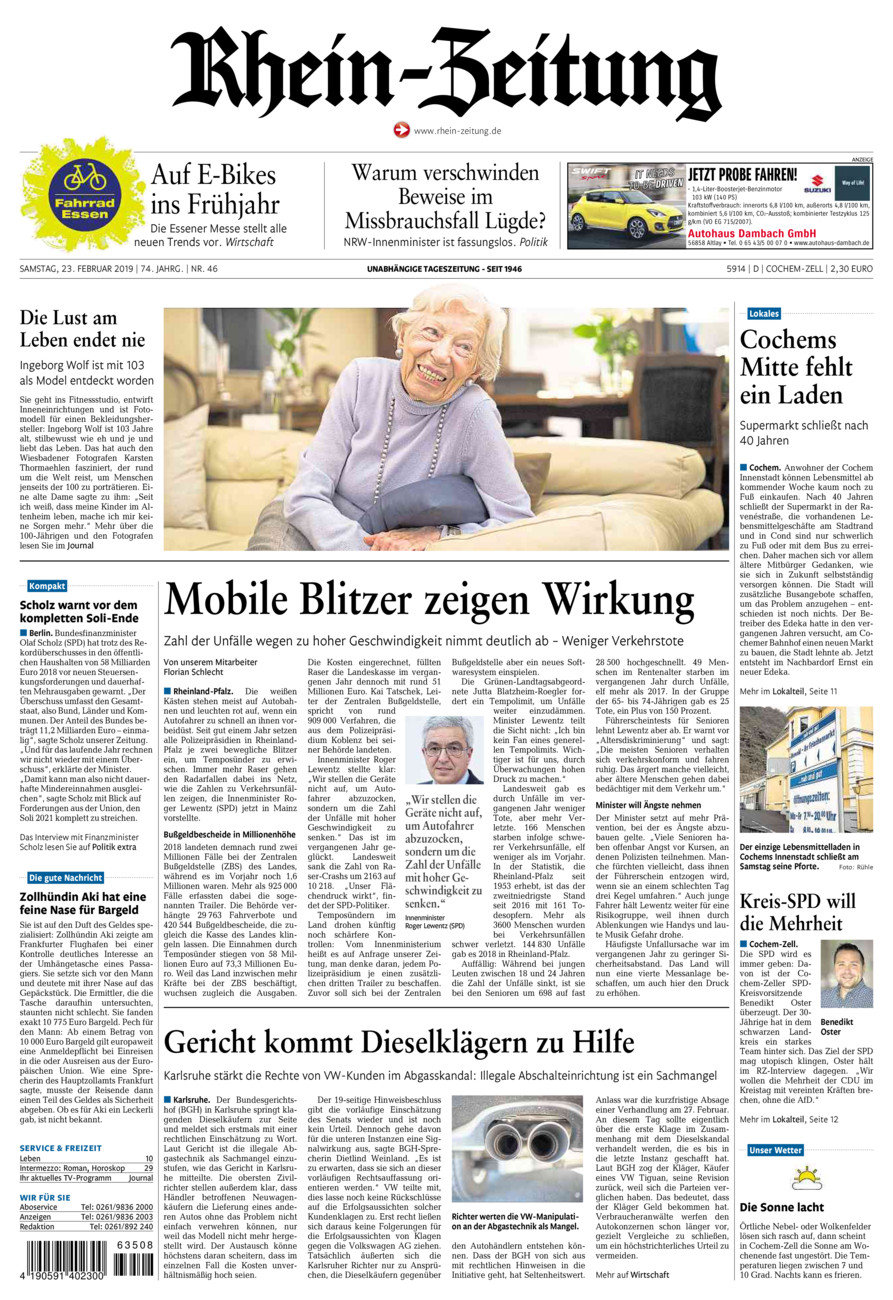 Rhein-Zeitung Kreis Cochem-Zell vom Samstag, 23.02.2019