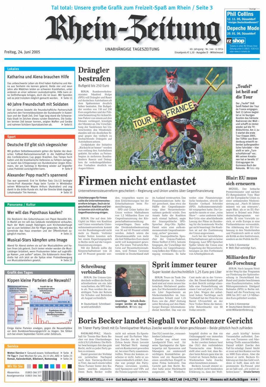 Rhein-Zeitung Kreis Cochem-Zell vom Freitag, 24.06.2005