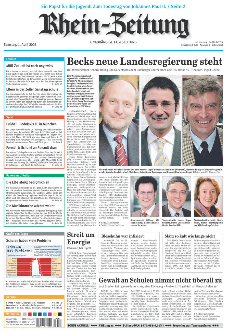 Rhein-Zeitung Kreis Cochem-Zell vom Samstag, 01.04.2006