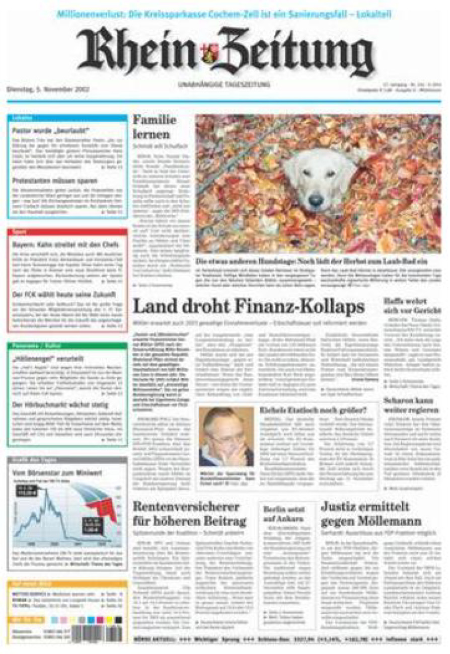 Rhein-Zeitung Kreis Cochem-Zell vom Dienstag, 05.11.2002