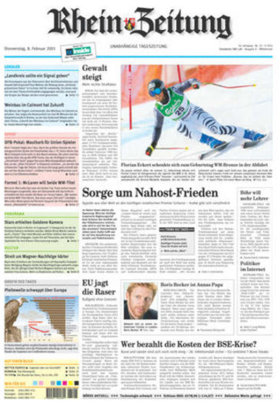 Rhein-Zeitung Kreis Cochem-Zell vom Donnerstag, 08.02.2001