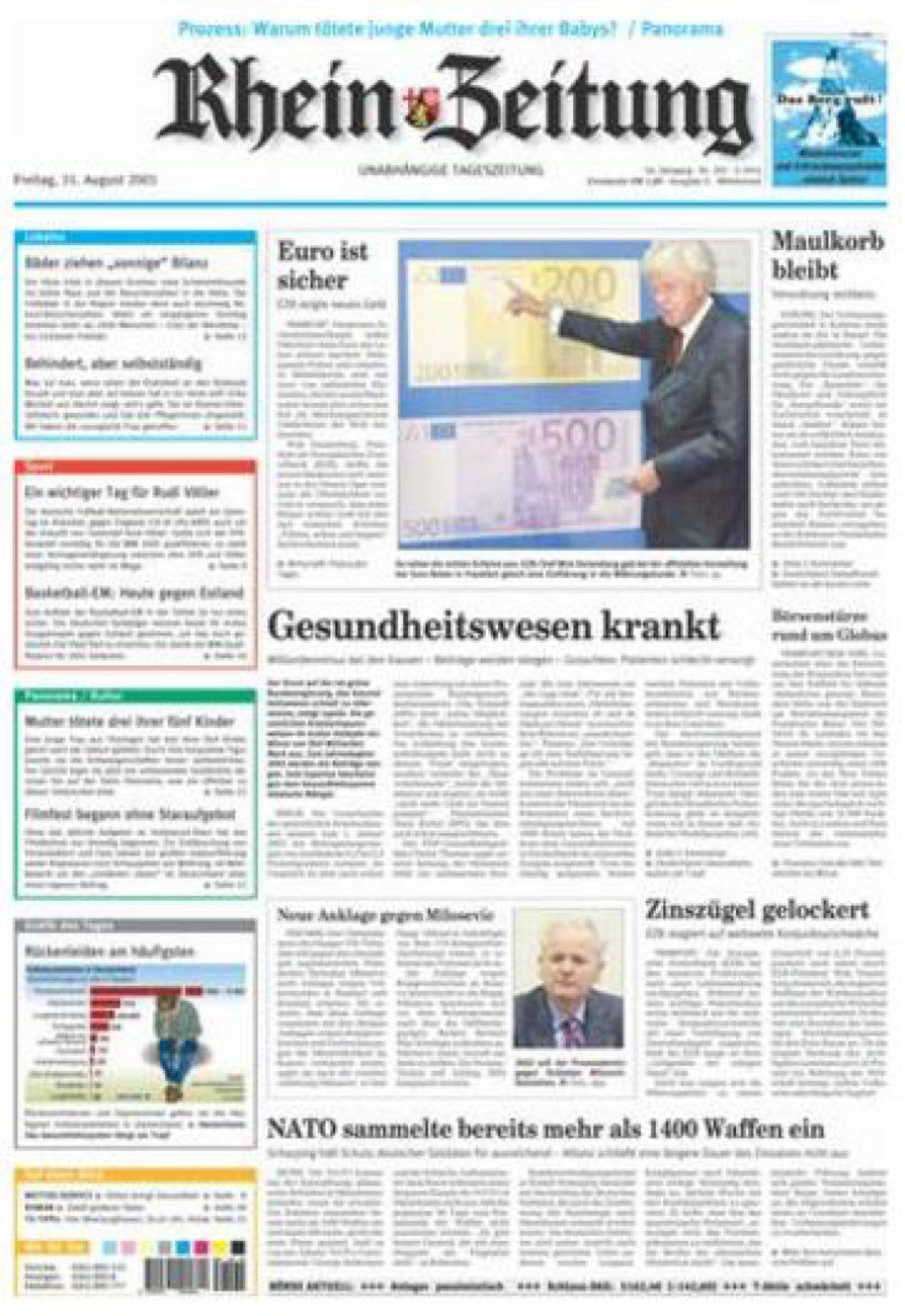 Rhein-Zeitung Kreis Cochem-Zell vom Freitag, 31.08.2001