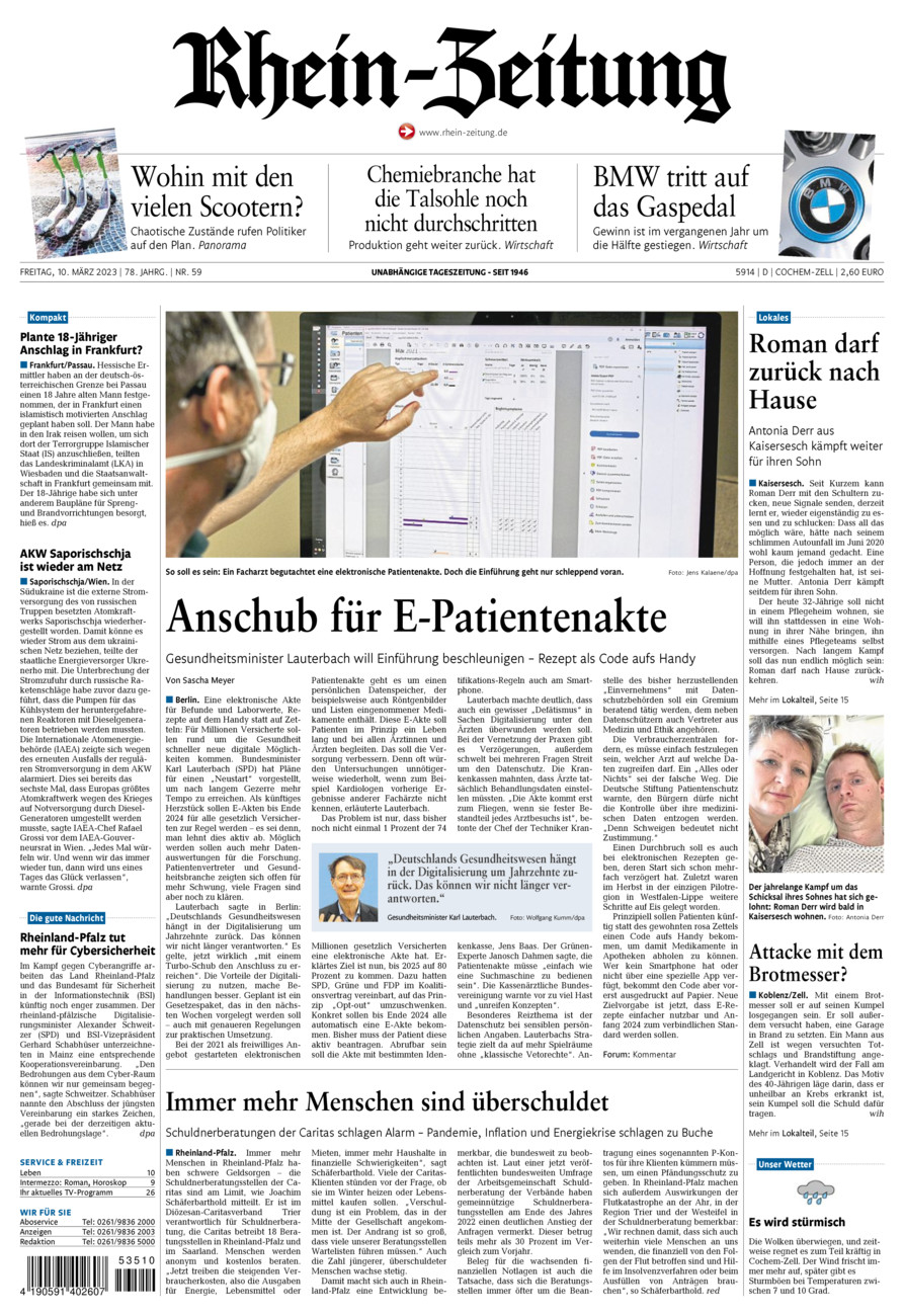 Rhein-Zeitung Kreis Cochem-Zell vom Freitag, 10.03.2023