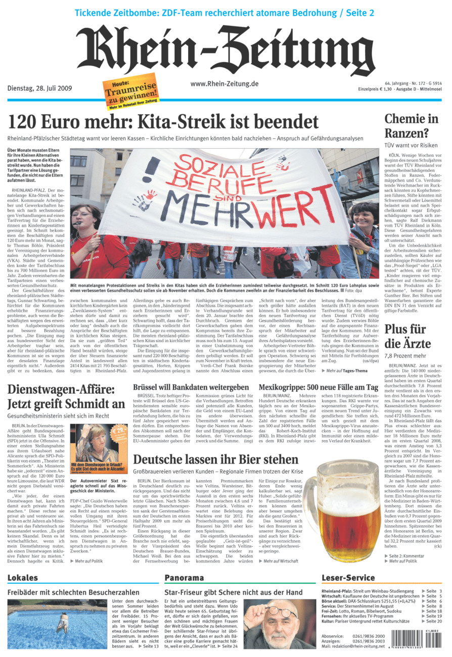 Rhein-Zeitung Kreis Cochem-Zell vom Dienstag, 28.07.2009