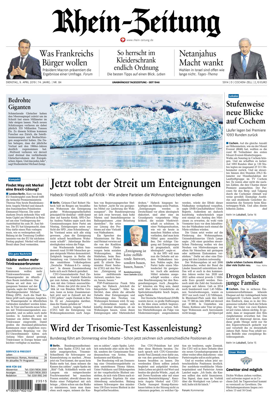Rhein-Zeitung Kreis Cochem-Zell vom Dienstag, 09.04.2019
