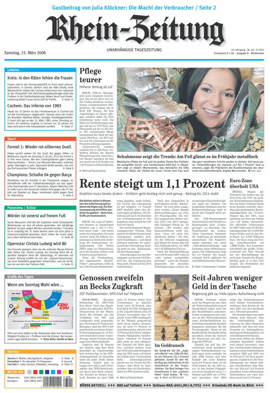 Rhein-Zeitung Kreis Cochem-Zell vom Samstag, 15.03.2008