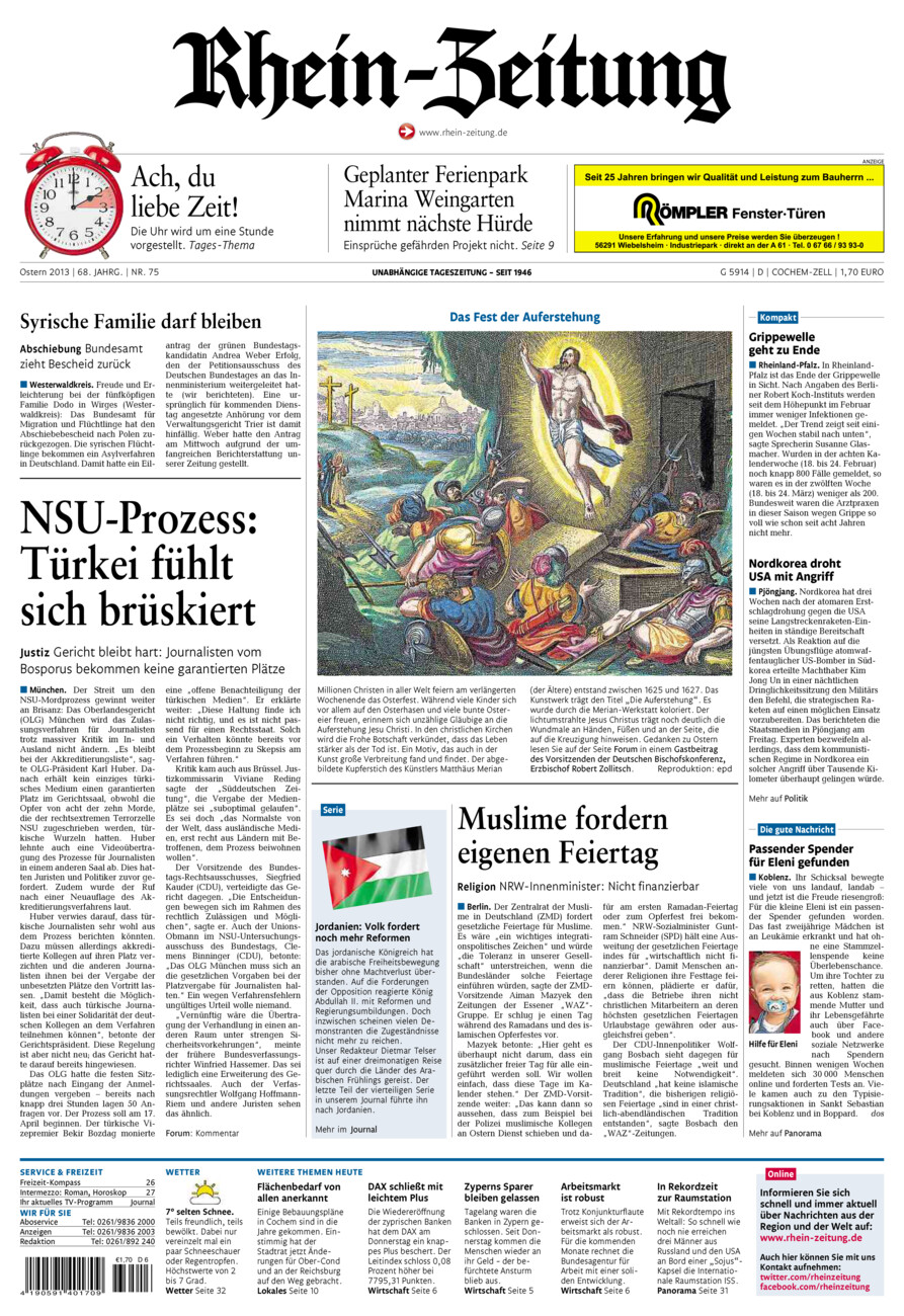 Rhein-Zeitung Kreis Cochem-Zell vom Samstag, 30.03.2013