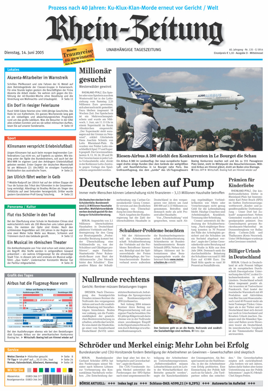 Rhein-Zeitung Kreis Cochem-Zell vom Dienstag, 14.06.2005