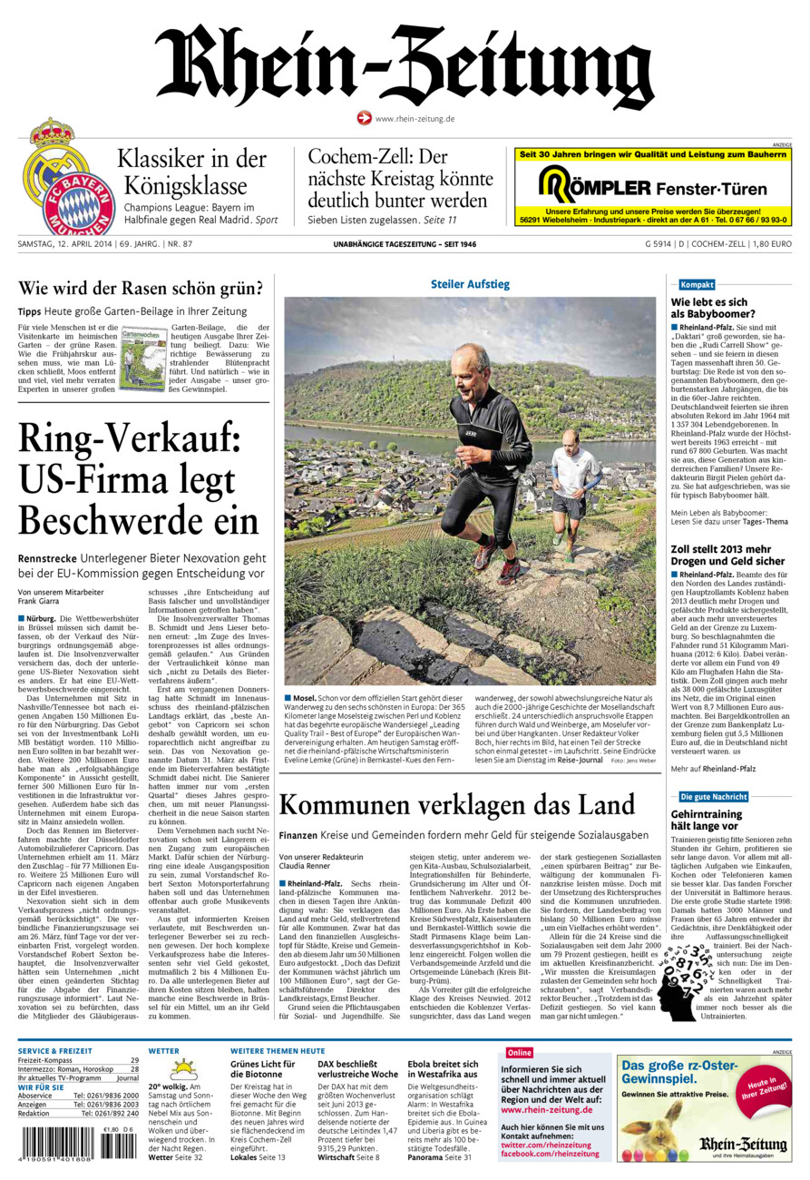 Rhein-Zeitung Kreis Cochem-Zell vom Samstag, 12.04.2014