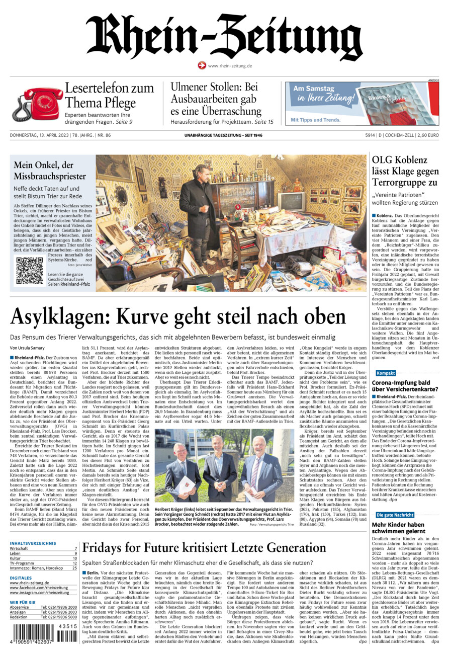 Rhein-Zeitung Kreis Cochem-Zell vom Donnerstag, 13.04.2023