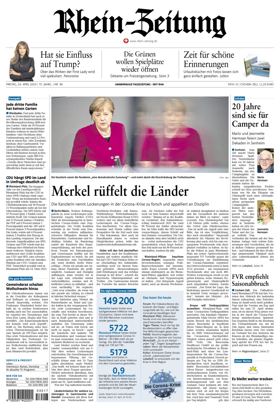 Rhein-Zeitung Kreis Cochem-Zell vom Freitag, 24.04.2020