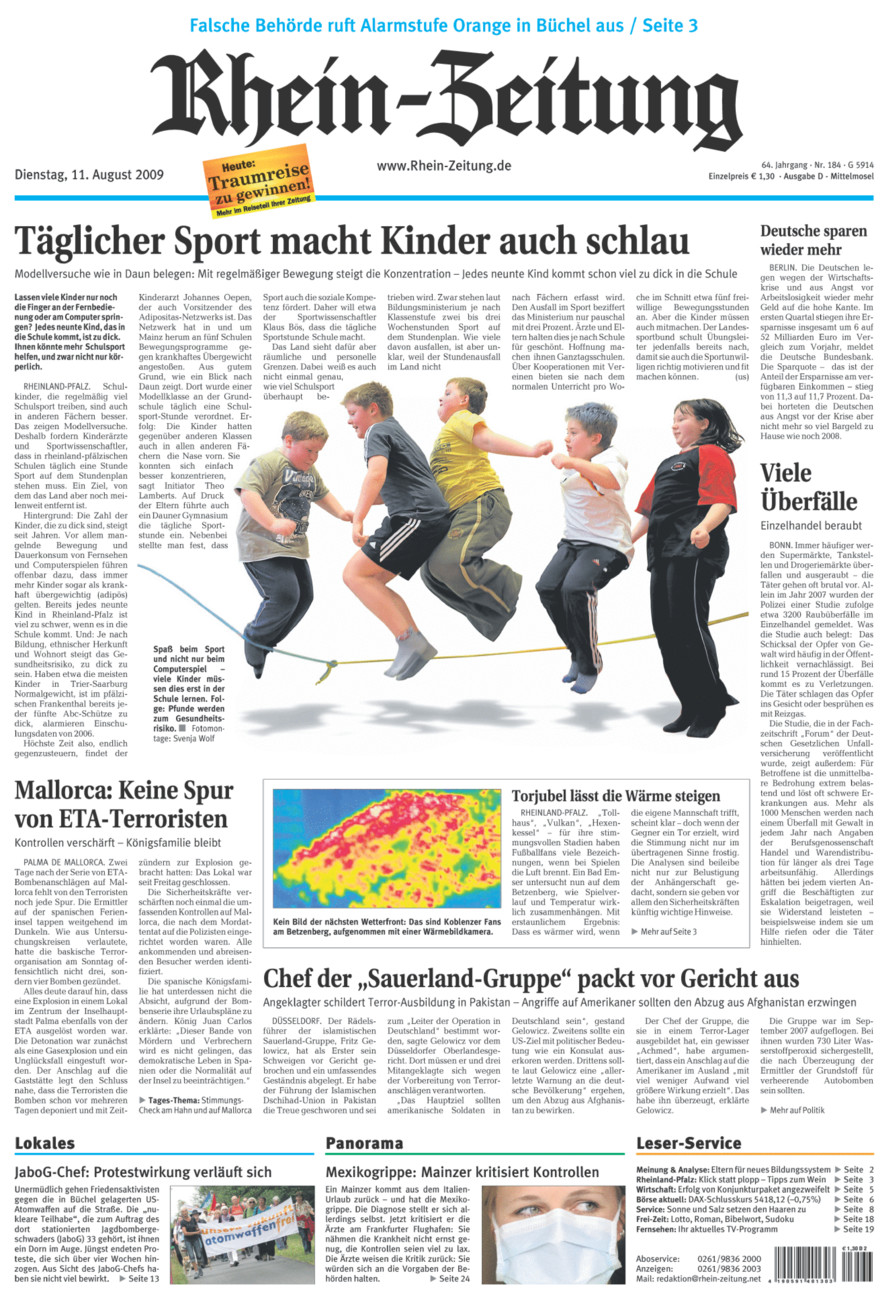 Rhein-Zeitung Kreis Cochem-Zell vom Dienstag, 11.08.2009