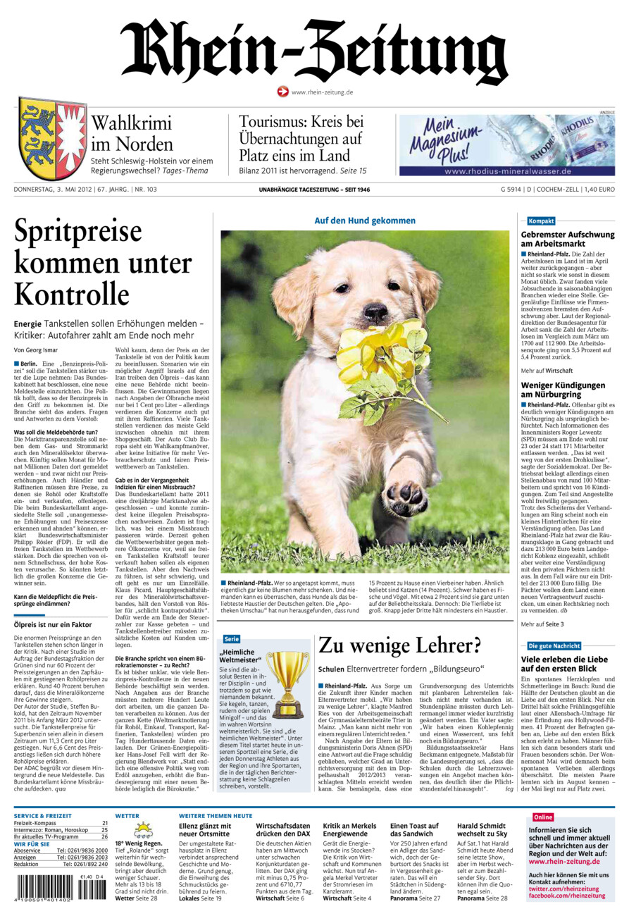 Rhein-Zeitung Kreis Cochem-Zell vom Donnerstag, 03.05.2012