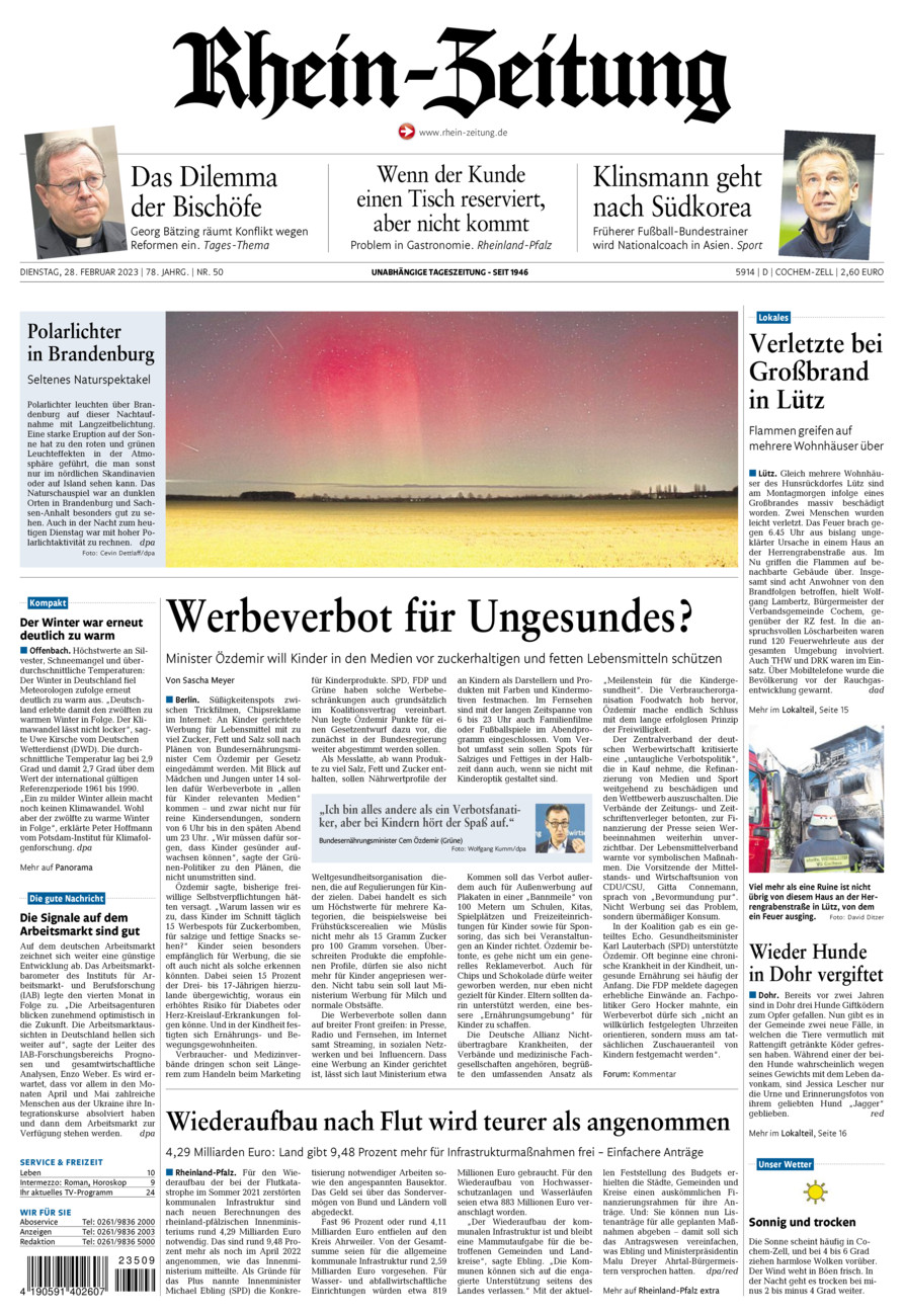 Rhein-Zeitung Kreis Cochem-Zell vom Dienstag, 28.02.2023