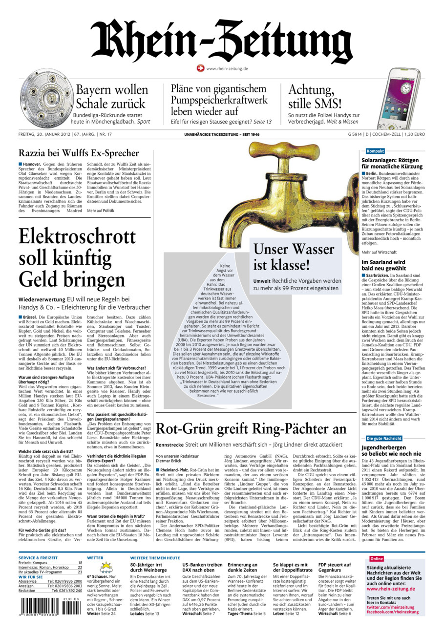 Rhein-Zeitung Kreis Cochem-Zell vom Freitag, 20.01.2012