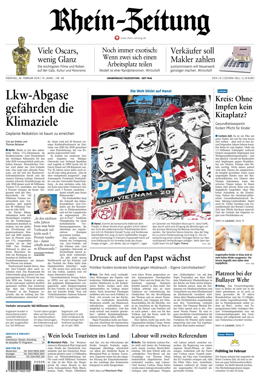 Rhein-Zeitung Kreis Cochem-Zell vom Dienstag, 26.02.2019