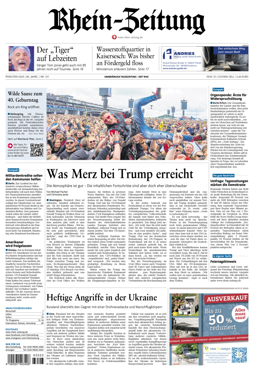 Rhein-Zeitung Kreis Cochem-Zell vom Samstag, 07.06.2025