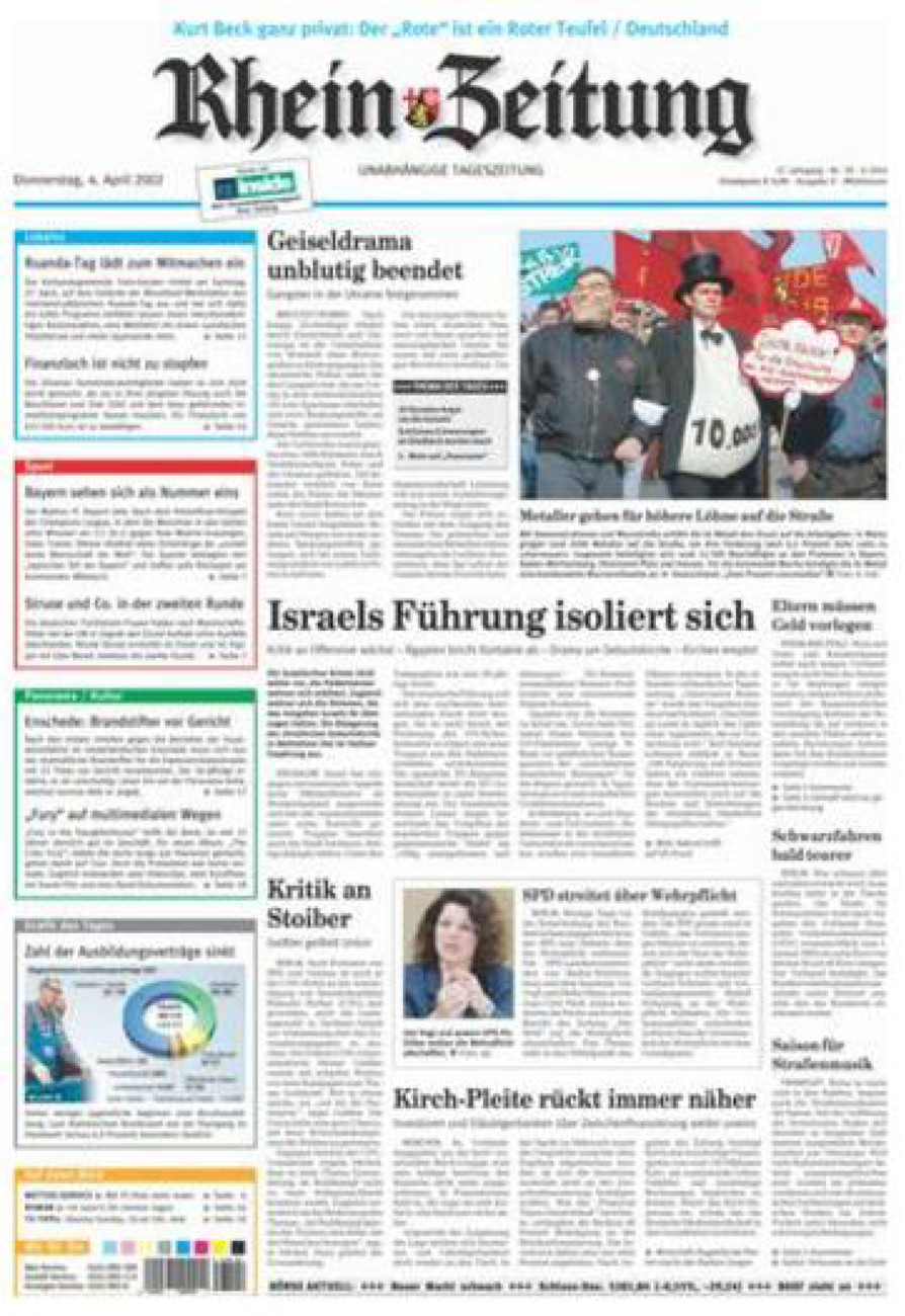 Rhein-Zeitung Kreis Cochem-Zell vom Donnerstag, 04.04.2002