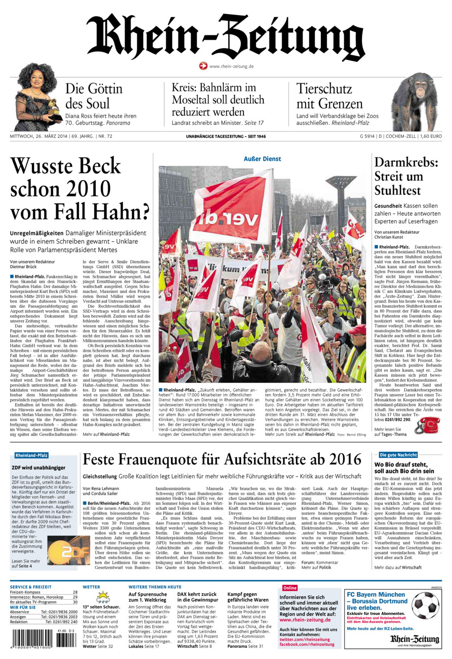 Rhein-Zeitung Kreis Cochem-Zell vom Mittwoch, 26.03.2014