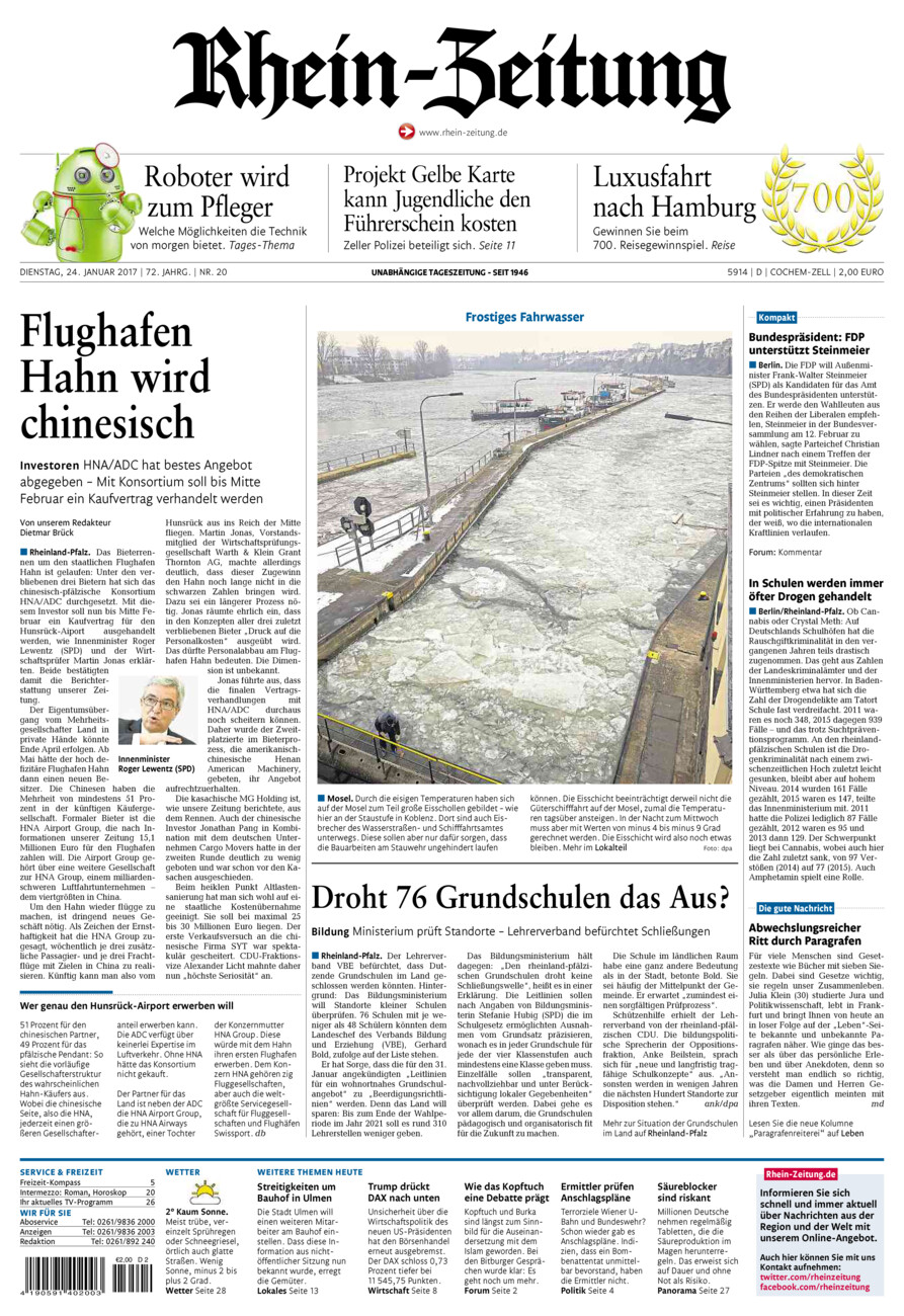 Rhein-Zeitung Kreis Cochem-Zell vom Dienstag, 24.01.2017
