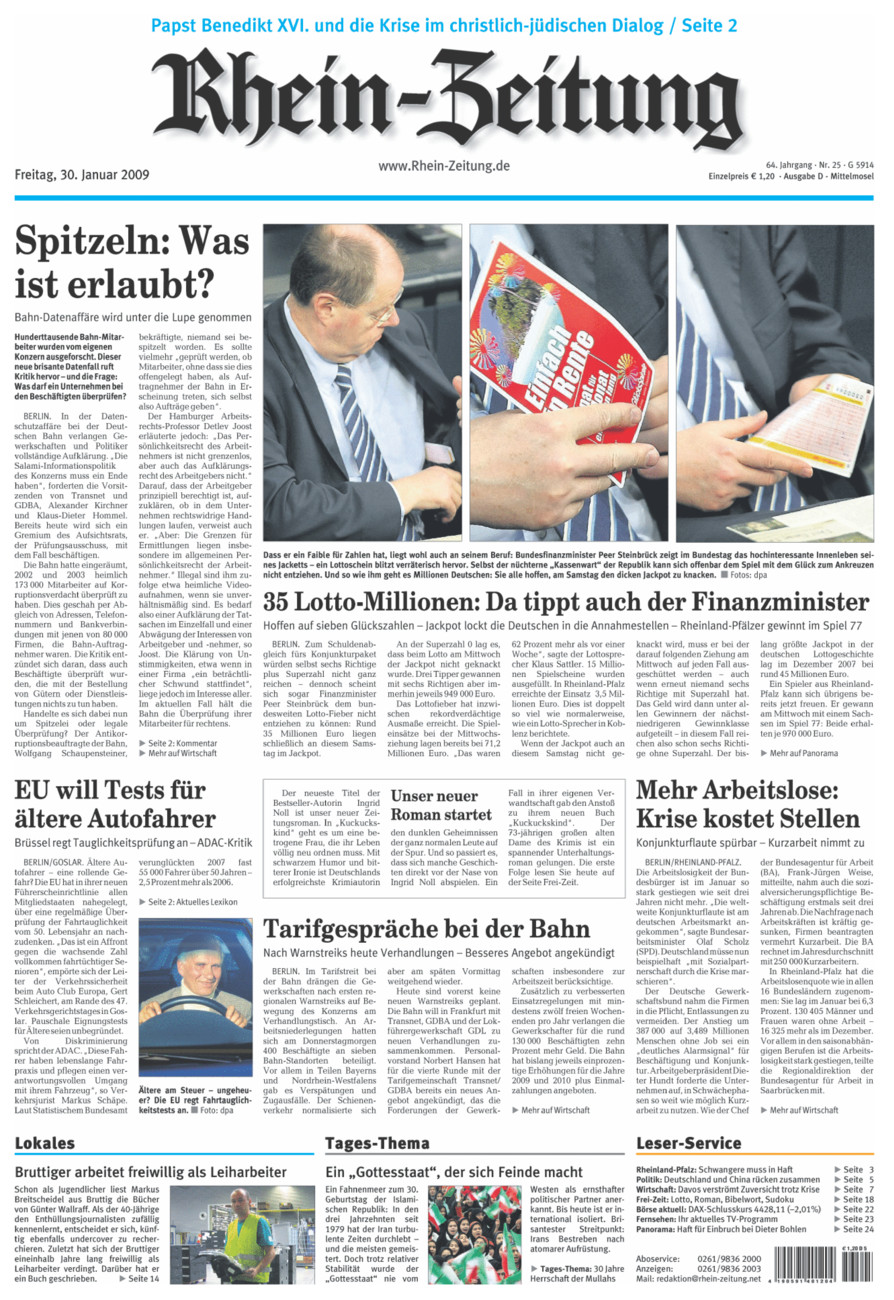 Rhein-Zeitung Kreis Cochem-Zell vom Freitag, 30.01.2009