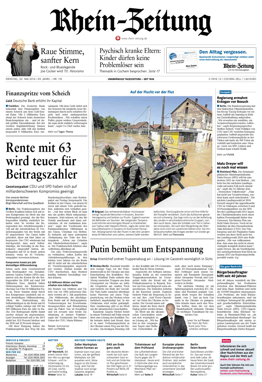 Rhein-Zeitung Kreis Cochem-Zell vom Dienstag, 20.05.2014